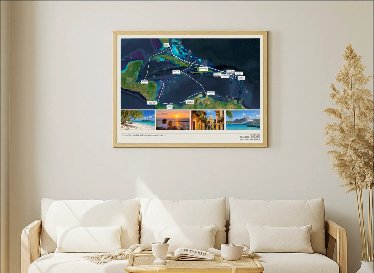 Photo cruise card as poster (unframed & framed)