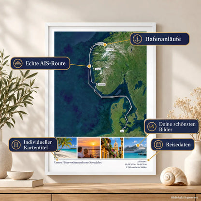 Photo cruise card as poster (unframed & framed)