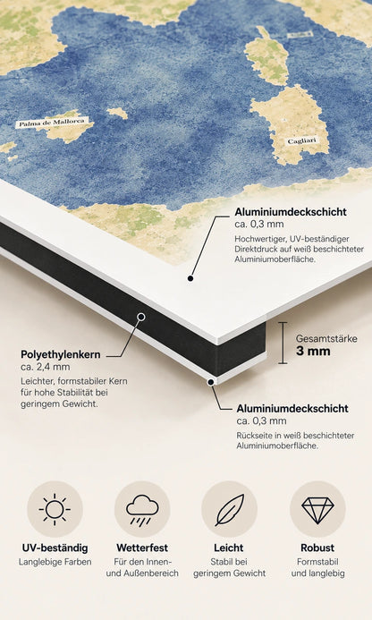 Foto-Kreuzfahrtkarte auf Alu-Verbundplatte