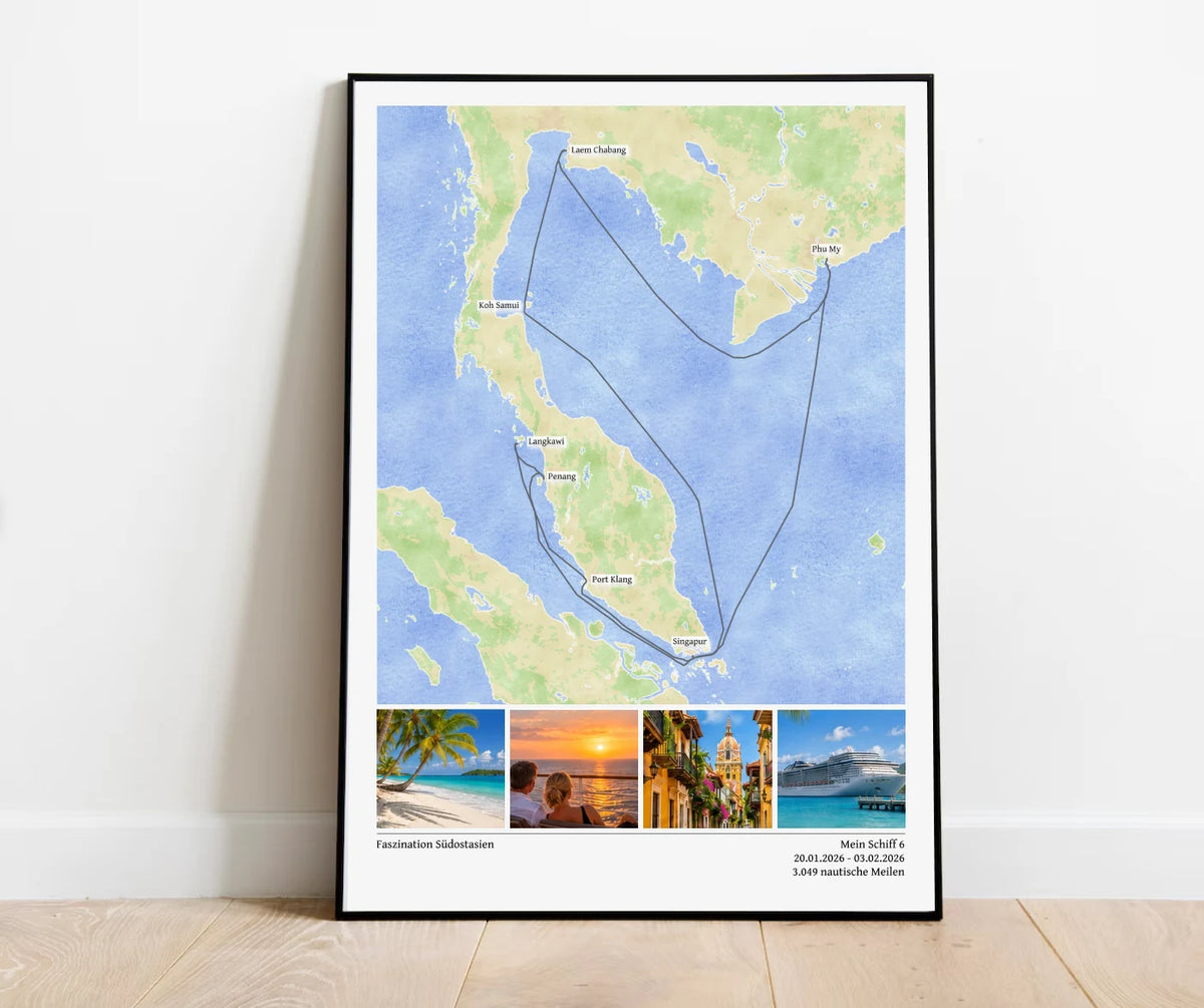 Photo cruise card as poster (unframed & framed)